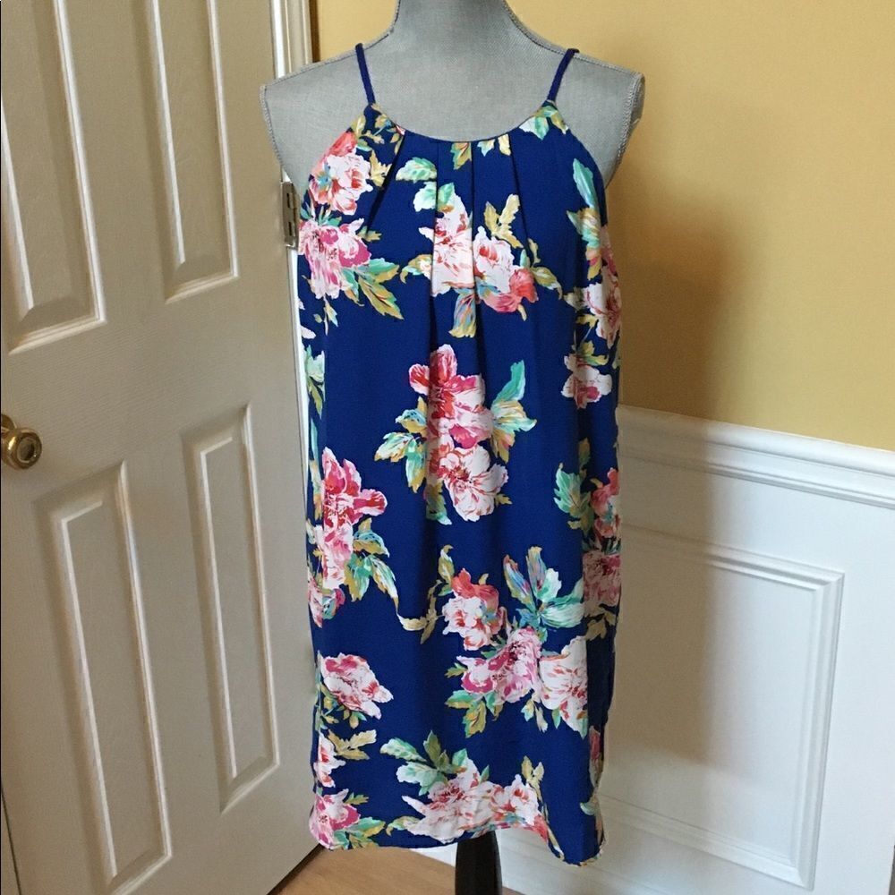 Royal Blue Floral Dress 